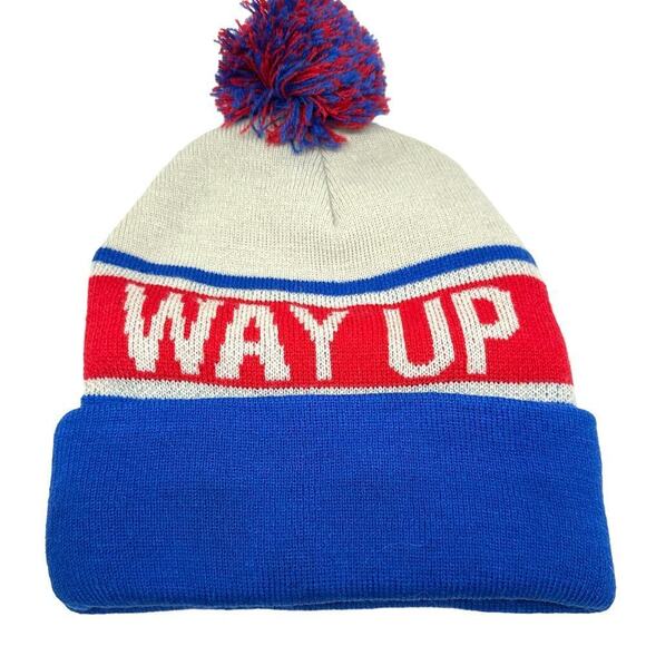 OFFICIAL CROWN OF LAUREL The Way Up Pom Beanie in Americana Knit Hat - NWT - Picture 2 of 4